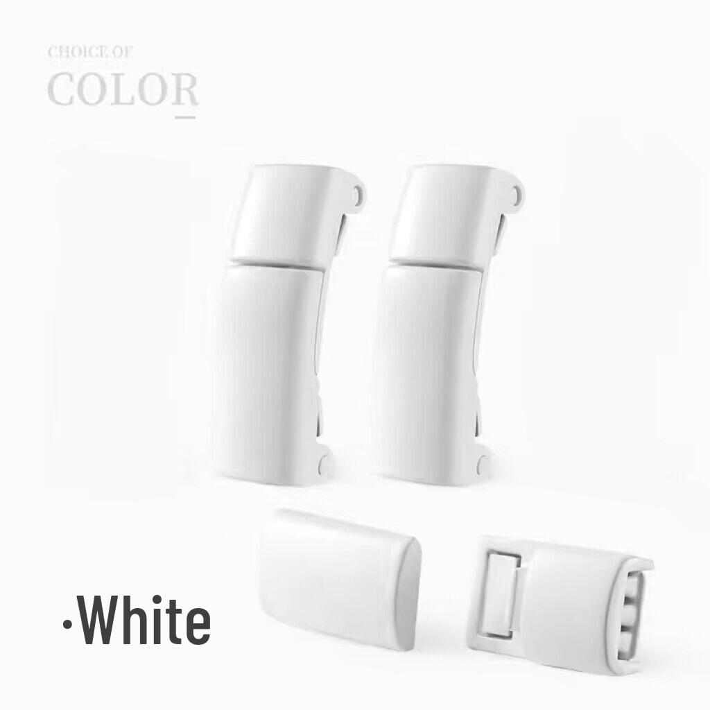 No-Tie Elastic Shoelaces: Lazy Buckle for Men, Women, and Kids - White Flat Sports Style