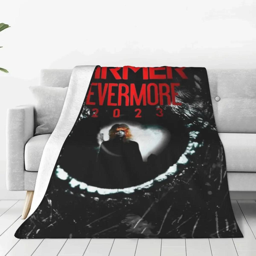 Mylene Farmer Nevermore Superweiche Decken, Musikkonzert, Weihnachtsgeschenk, Reise-Überwurf, Decke, Flanell-Tagesdecke, Sofa-Bettbezug
