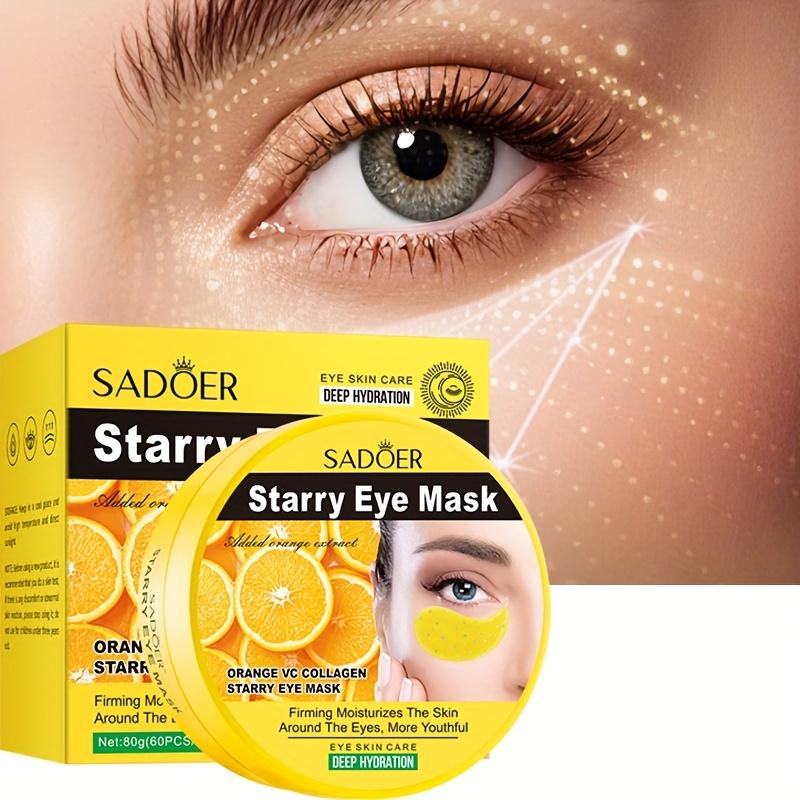 60pcs/box Orange VC Collagen Starry Eye Mask, Tighten, Nourish and Smooth Reduce Fine Lines Around The Eyes ,Remove Dark Circles Firming Eye Mask