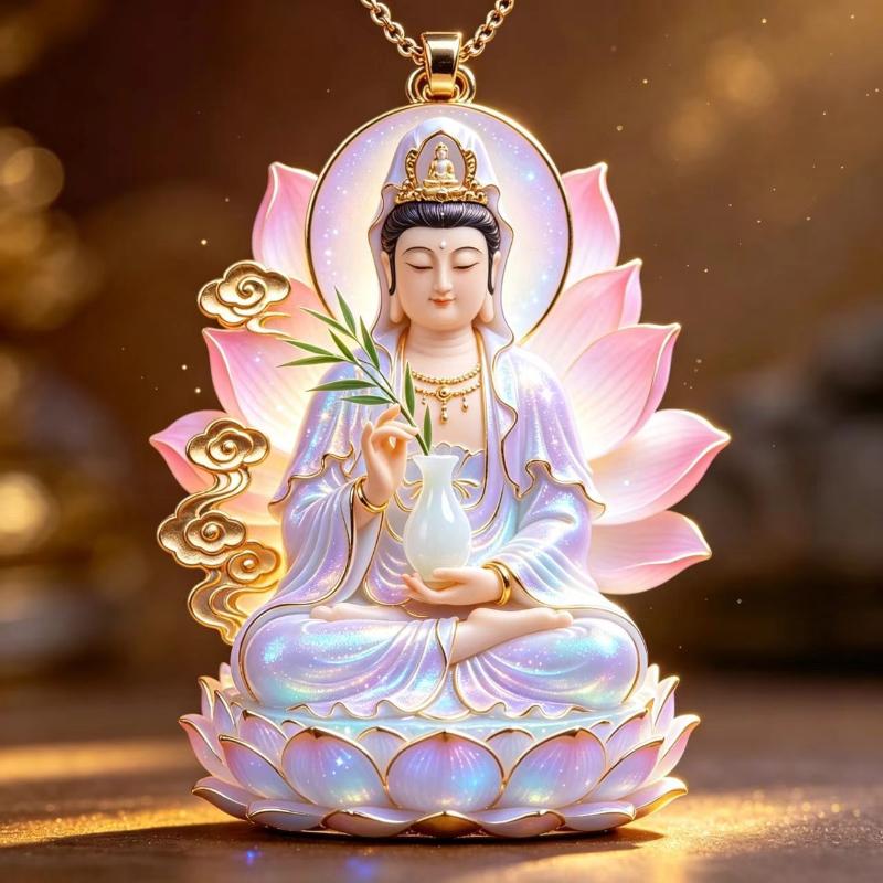 Ethnic Imitation Jade Pendant Necklace Chinese Vintage Charm Jewelry For Men Women Daily Outfit Festival Gift Use