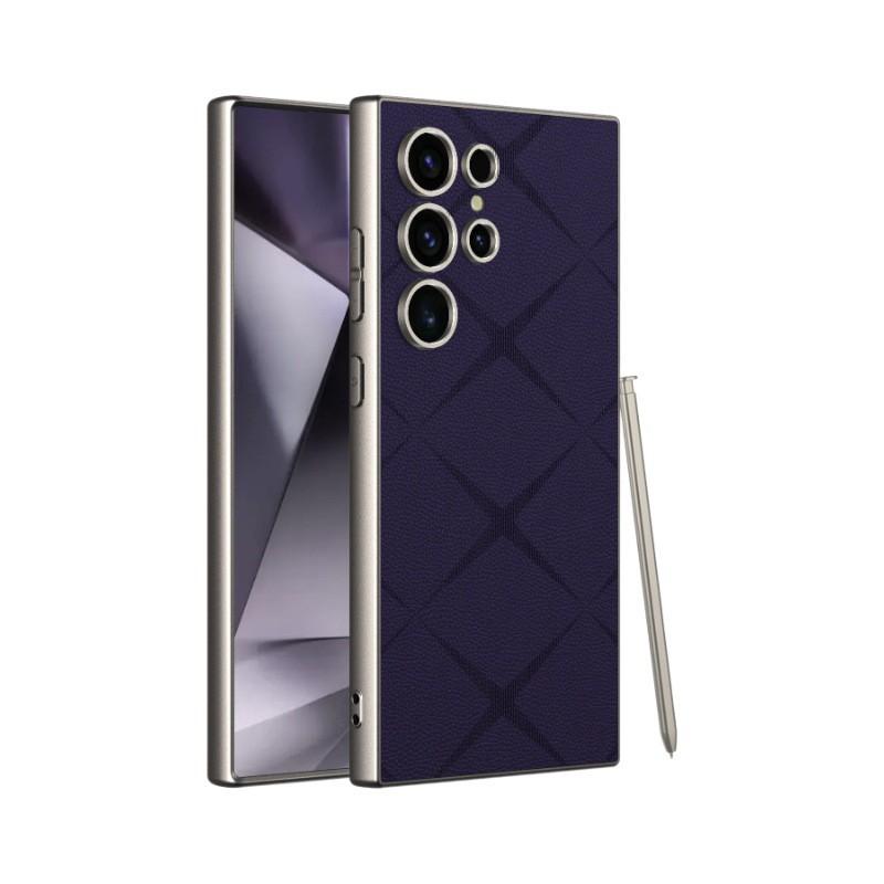 Premium PC Case Galaxy S24 Ultra Metallic Matte Finish Skin-Friendly Vegan Leather Shockproof Design Custom Colors