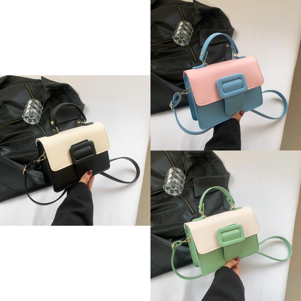 2024 Spring New Trendy Fashion Pu Shoulder Bag Street Style Crossbody Bag Women's Unique Design Chic Small Square Bag Black Blue Green Purple Orange