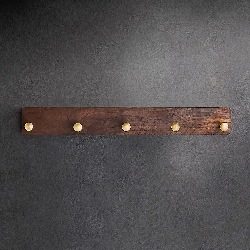 Walnuss Badezimmerregal mit Haken Wandmontierter Kleiderhakenständer Kleider Bademantel Handtuchhaken Hut Tasche Haken Duschaufbewahrung Regal