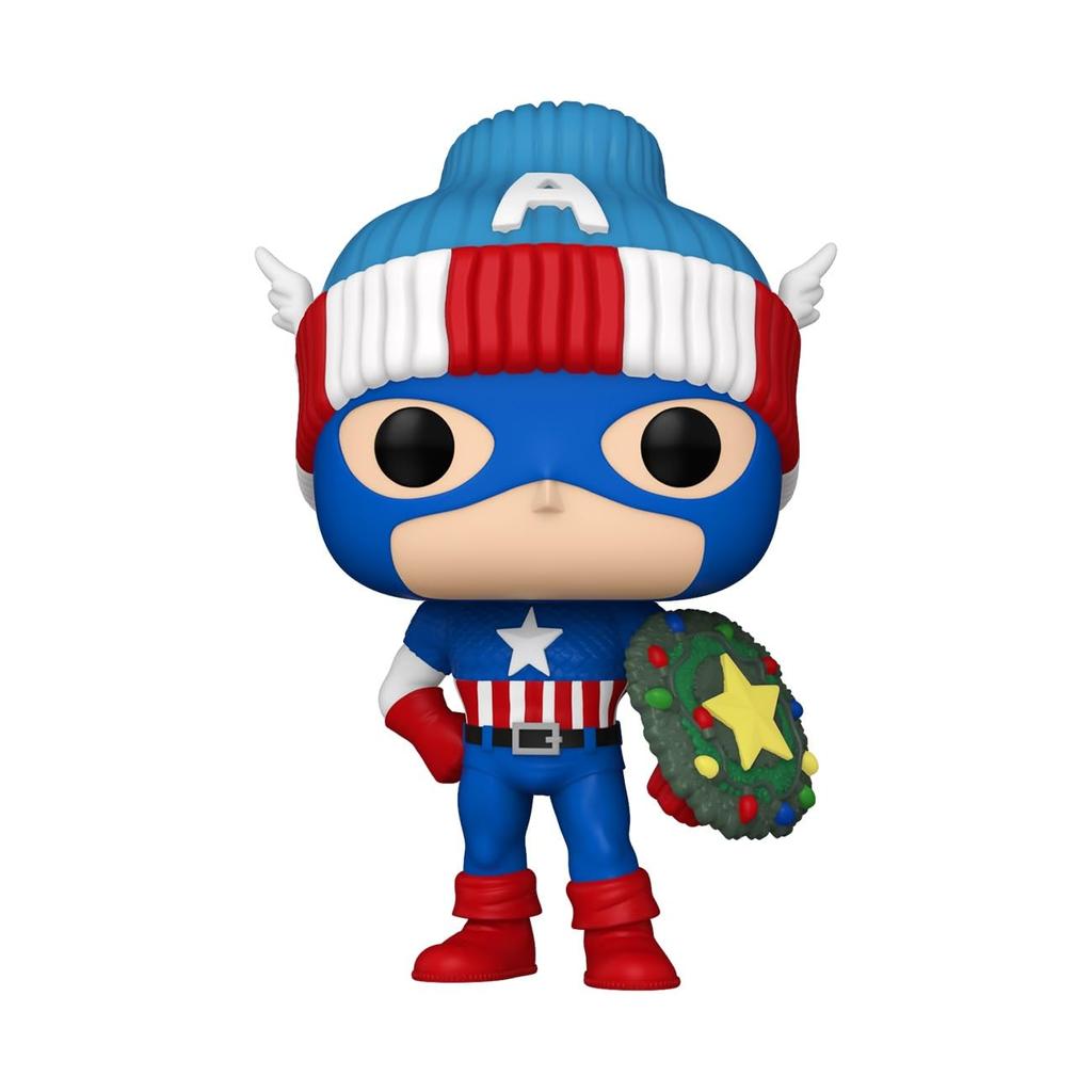 Marvel Captain America Holiday Figure Funko Holiday CAPTAIN AMERICA WITH WREATH SHIELD Funko POP! Marvel-
