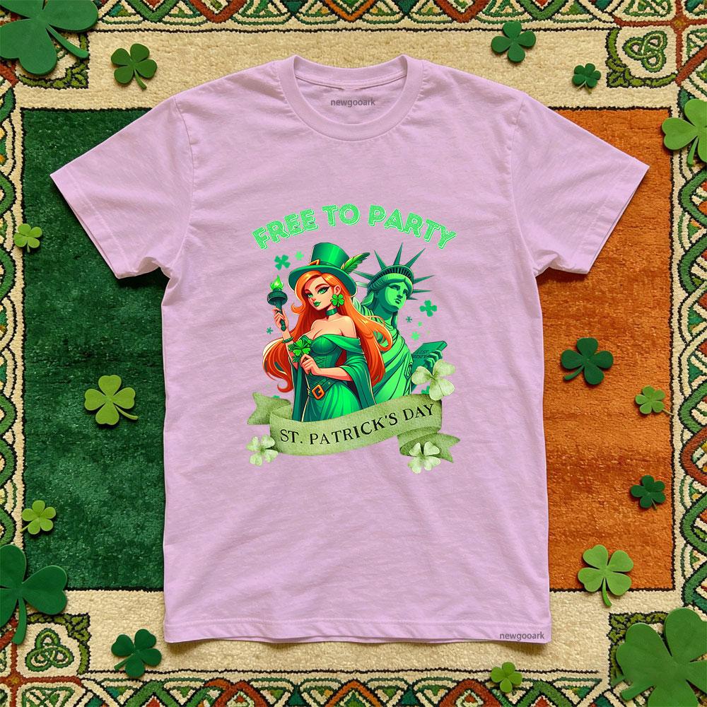 Saint Patrick Lucky Irish Green Retro T Shirt Women Cotton Festival Printed T Shirt Unisex Adult Party Tee Festival Shortsleev