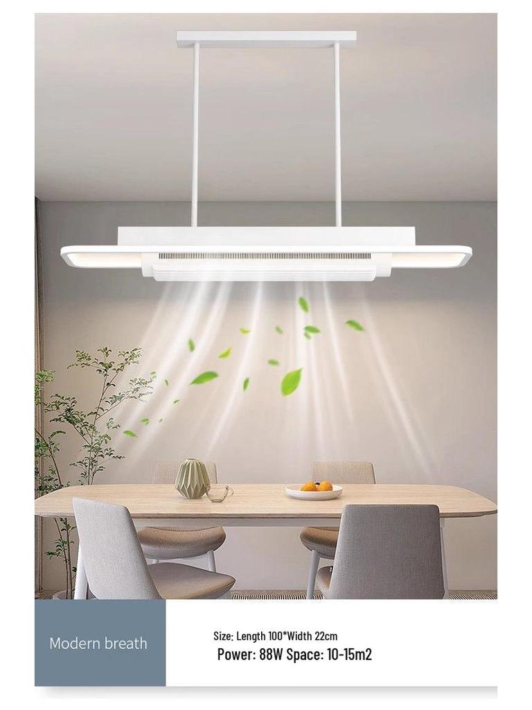 Leafless Ceiling Fan Light: Modern Smart Voice-Control Tricolor for Living Room & Bedroom - 110V, English