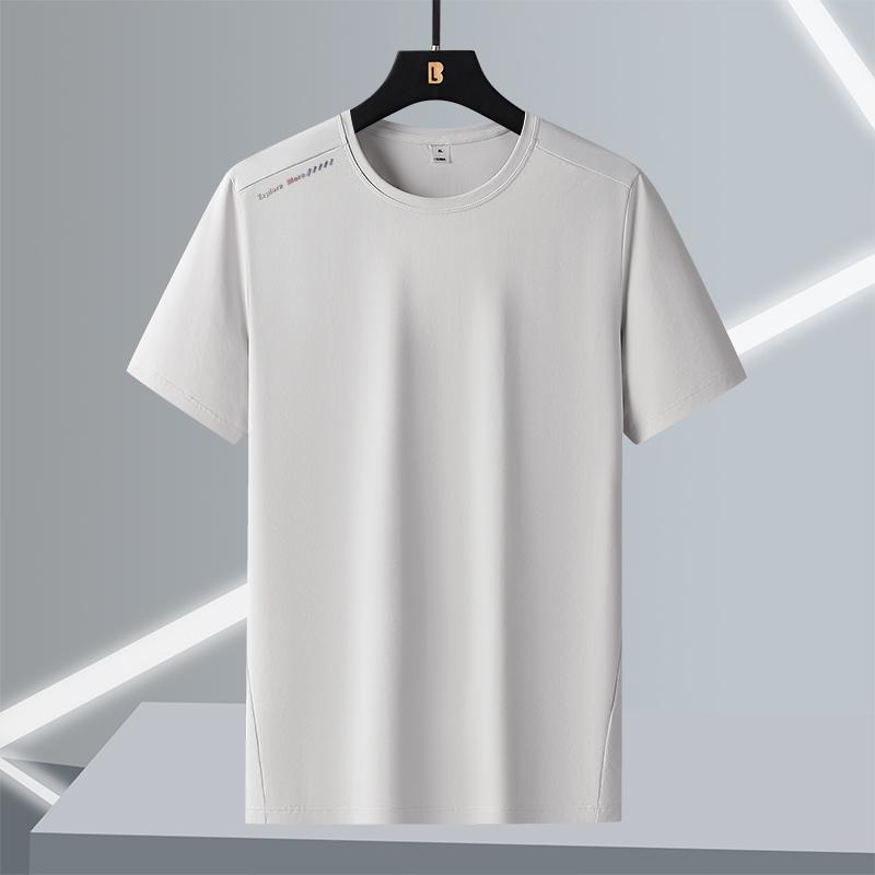 T-shirt Men's Short-sleeved Ice Silk Large Size Round Neck Quick-drying Stretch Short-sleeved T-shirt L-7XL