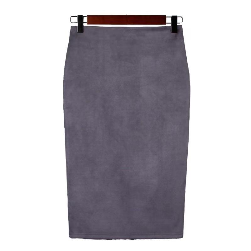 Vår Høst Chic Blyantskjørt Kontorlook Naturlig midje Knelengde Solid S-XL