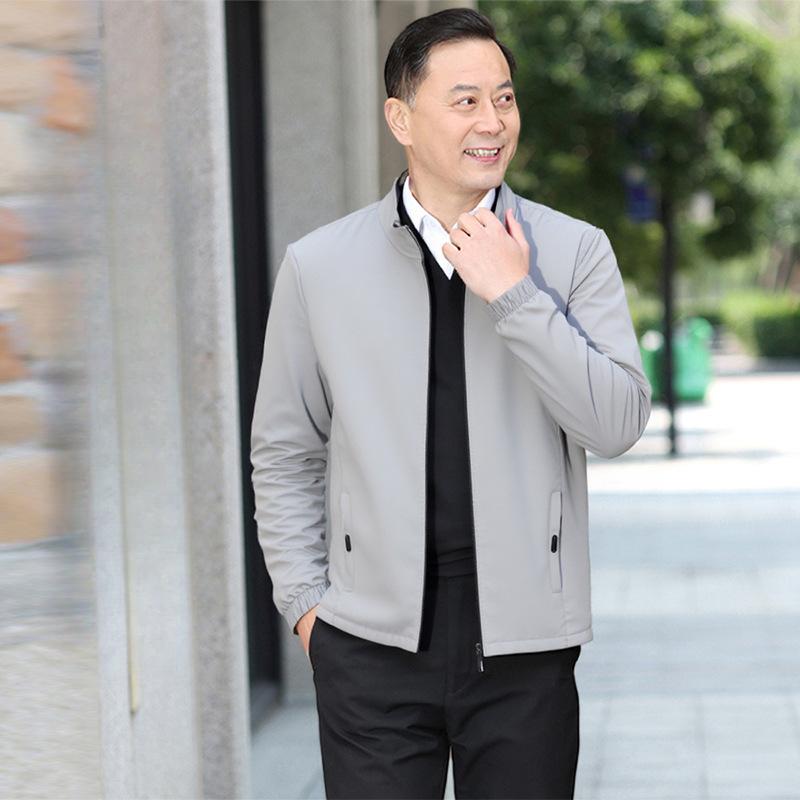 Spring and Autumn New Men's Daddy Jacket New Top Stand-Link Jacket