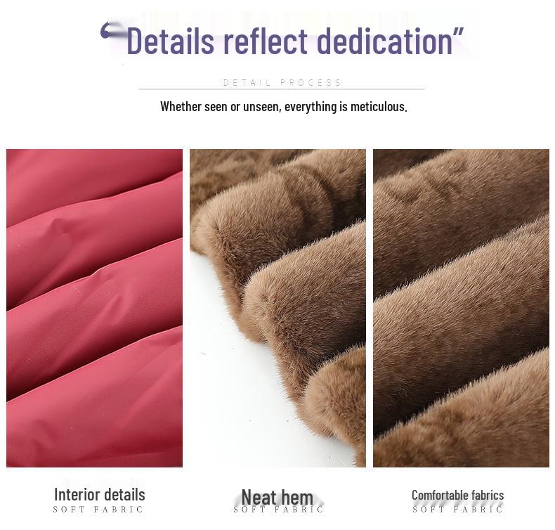 Chinese Style Faux Fur Plush Granny Jacket for Women (Ages 70-80)