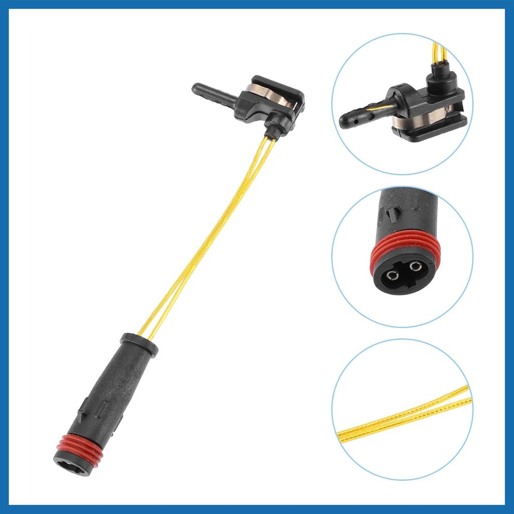 Car Brake Pad Sensor Front Rear Disc Brake Pad Wear Indicator Sensor Fit for Mercedes-Benz C230 - Pack of 4 Black Item Replacement