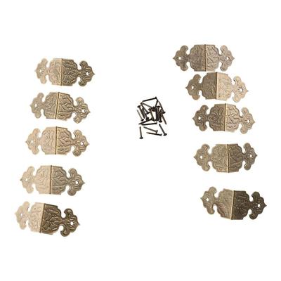 Antico bronzo dorato decorativo portagioie tavolo scrivania scatola di legno piedi staffa angolare protezione angolare accessori per mobili