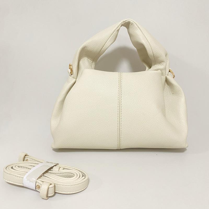 POL Cloud Bag 2025 New French Ladies Dumpling Bag Black Retro Fashion Shoulder Bag Underarm Bag