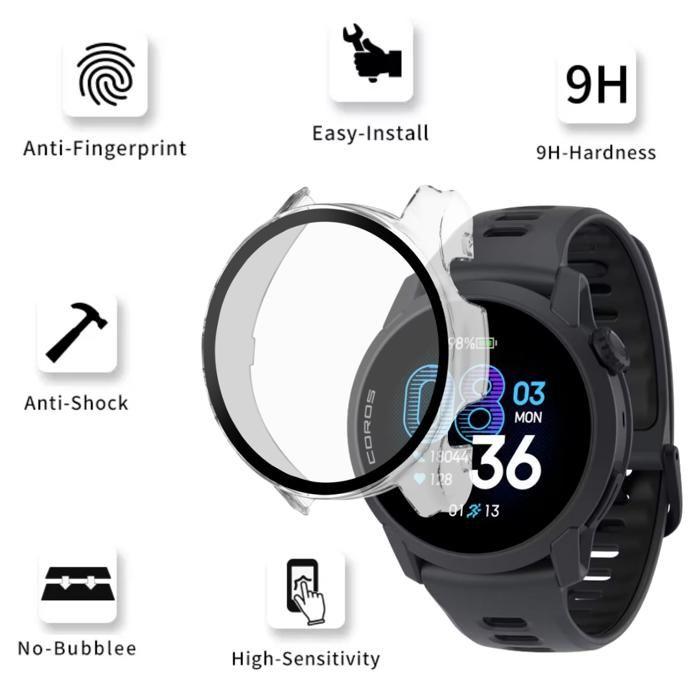Coque compatible Coros Pace 4 - Protection rigide montre connectée étui transparent écran verre trempé Phonillico®