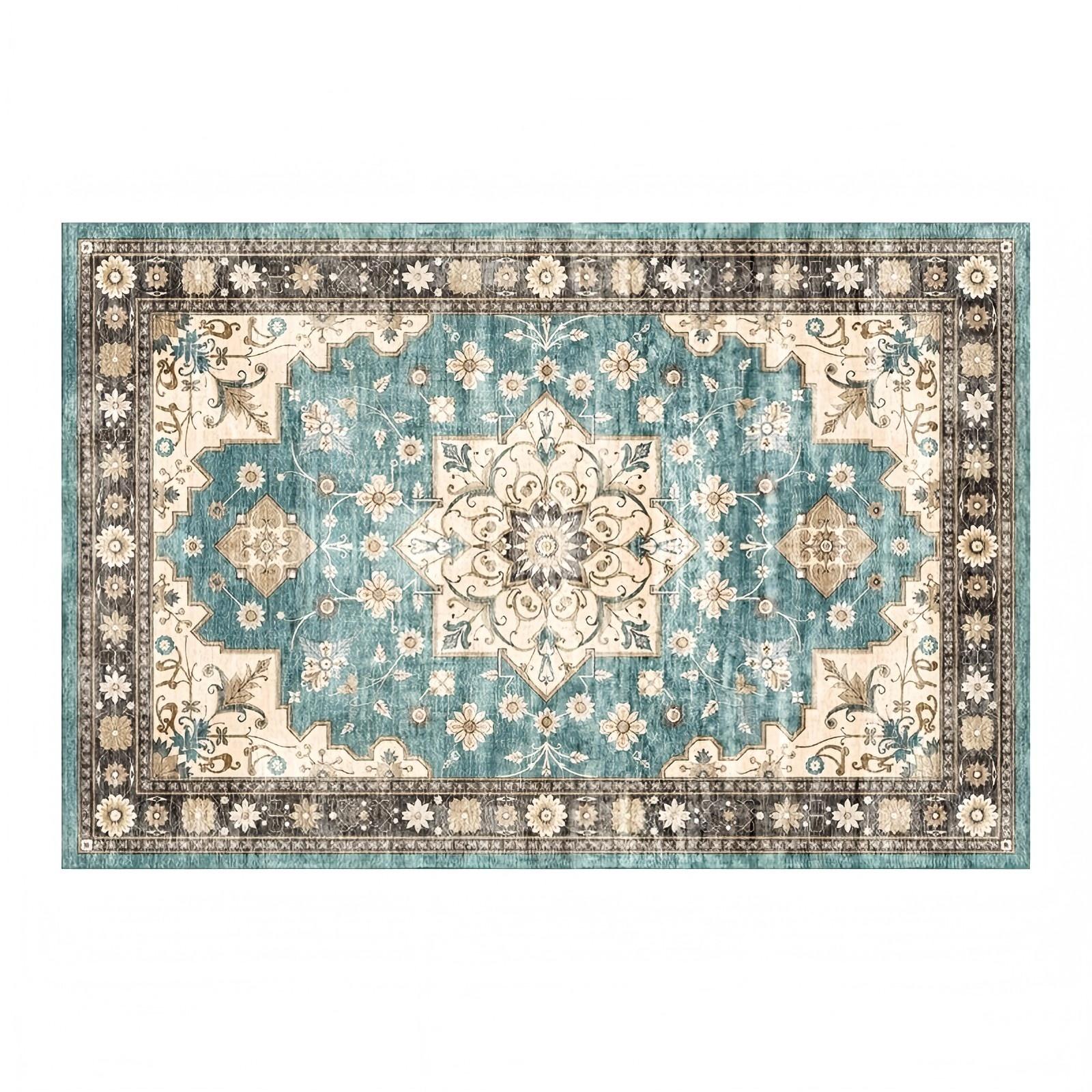 Традиционный восточный ковер с геометрическим узором, состаренный, мягкий, этнический, ручной работы, для гостиной, кухни, столовой, спальни 50x80cm