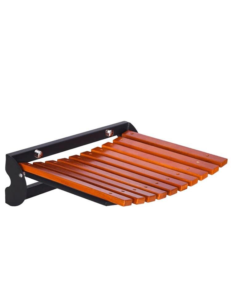 Wall-Mounted Non-Slip Solid Wood Shower Stool for Elderly