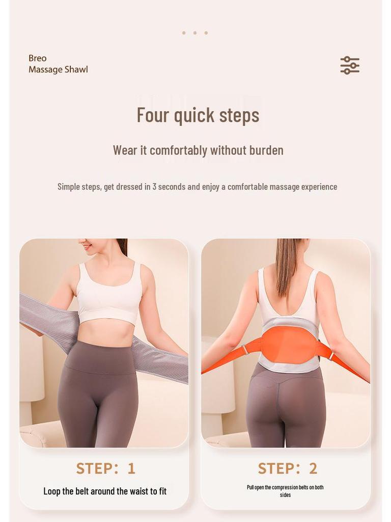 Rechargeable Heated Lumbar Massage Belt - Large Screen, Vibration, Warm Abdomen Support, Perfect Mother's Day Gift