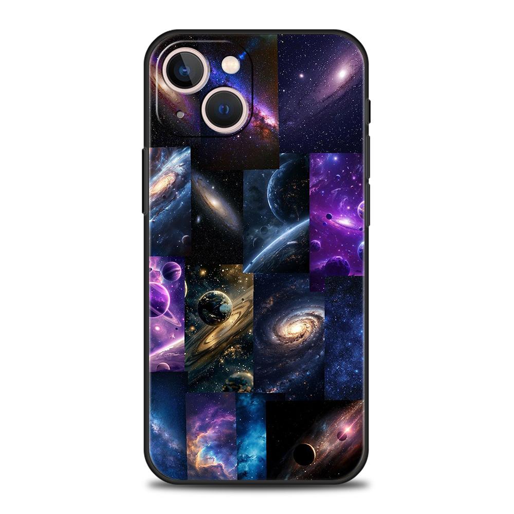 Phone Case Cover for iPhone 17 16 15 14 13 12 Pro Max 11 Pro Max 17 AIR Plus Shockproof Soft TPU Shell Universe Starry Sky Moon