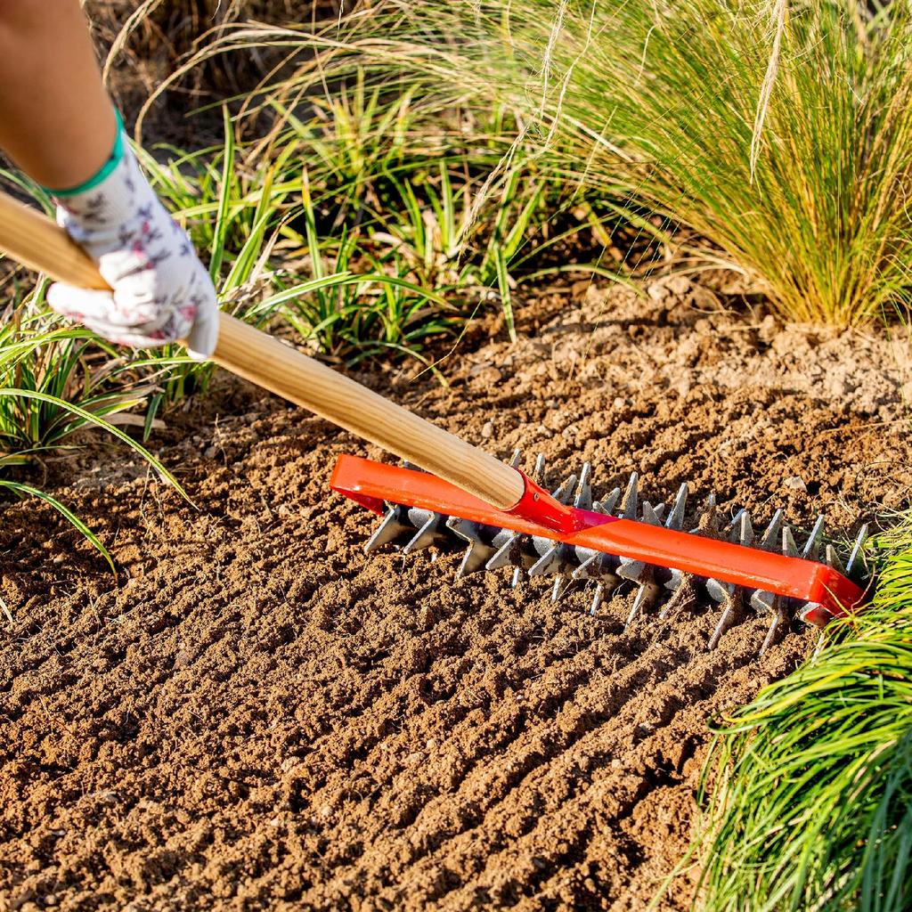 KADAX Hand Cultivator Soil Loosener Garden Aerator 145cm Rotary