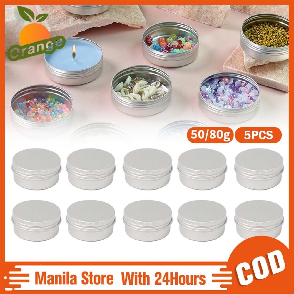New Round Aluminum Tin Can Aluminum 50ML Capacity Metal Storage Jar 80ML Capacity Screw Lid Threaded Aluminum Box For Crafts