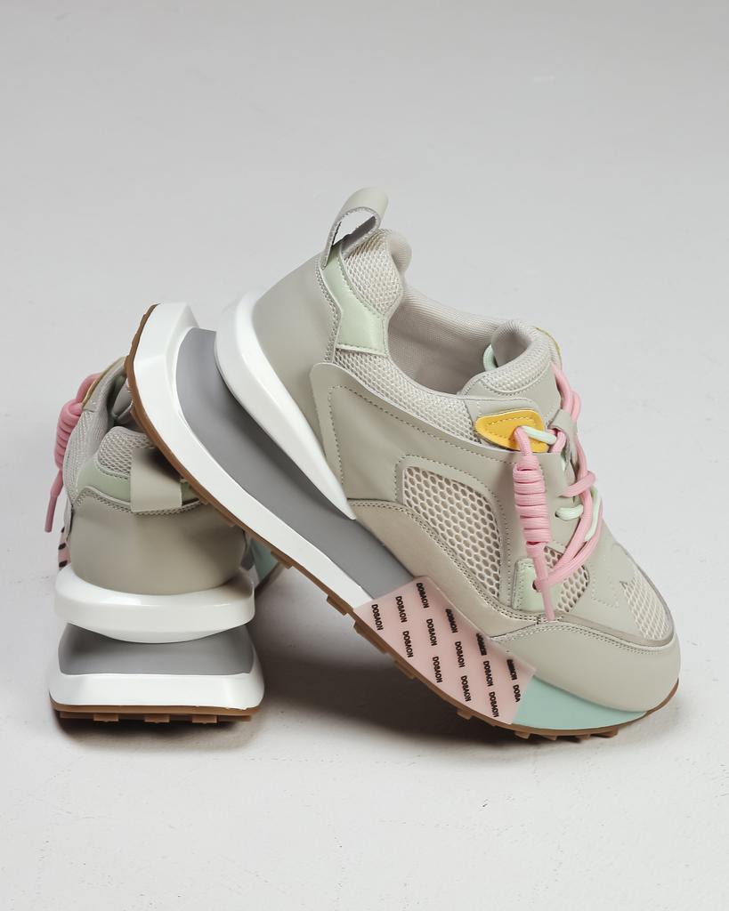Spring Sneakers Lonza 184390 36 Gray Leather Textile