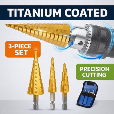 3 Pz/set 3-12mm 4-12mm 4-20mm HSS Scanalatura Diritta Passo Punta da trapano Set di strumenti di perforazione per carotaggio in legno rivestito in titanio