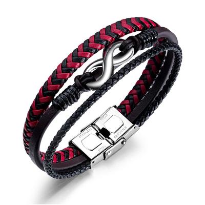 Marken Beliebter Schmuck Armband für Herren Schwarz Nummer 8 Unendlich Geflochtenes Dreifaches Armband Stilvolles Weihnachtsgeschenk Herren