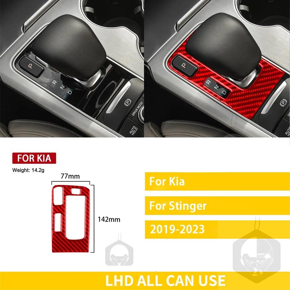 For Kia Stinger 2022 2023 Accessorie Carbon Car Interior Gear Shift Frame Trim Sticker Decoration