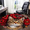 1pc Cat Portrait Chair Carpet for Office, Round Non-Slip Durable Large Size Office Carpet, Suitable for Office, Beautiful Decoration