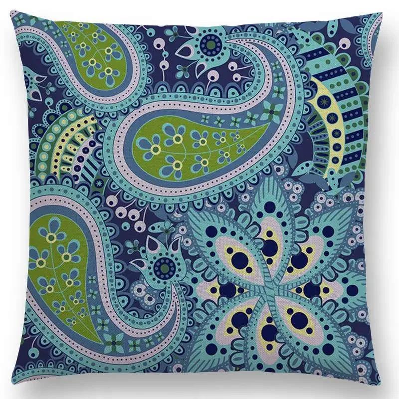 Newest African Animal Symbol Block Pillow Case Boho Geometric Floral Pattern Paisley Mandela Flowers Cushion Cover