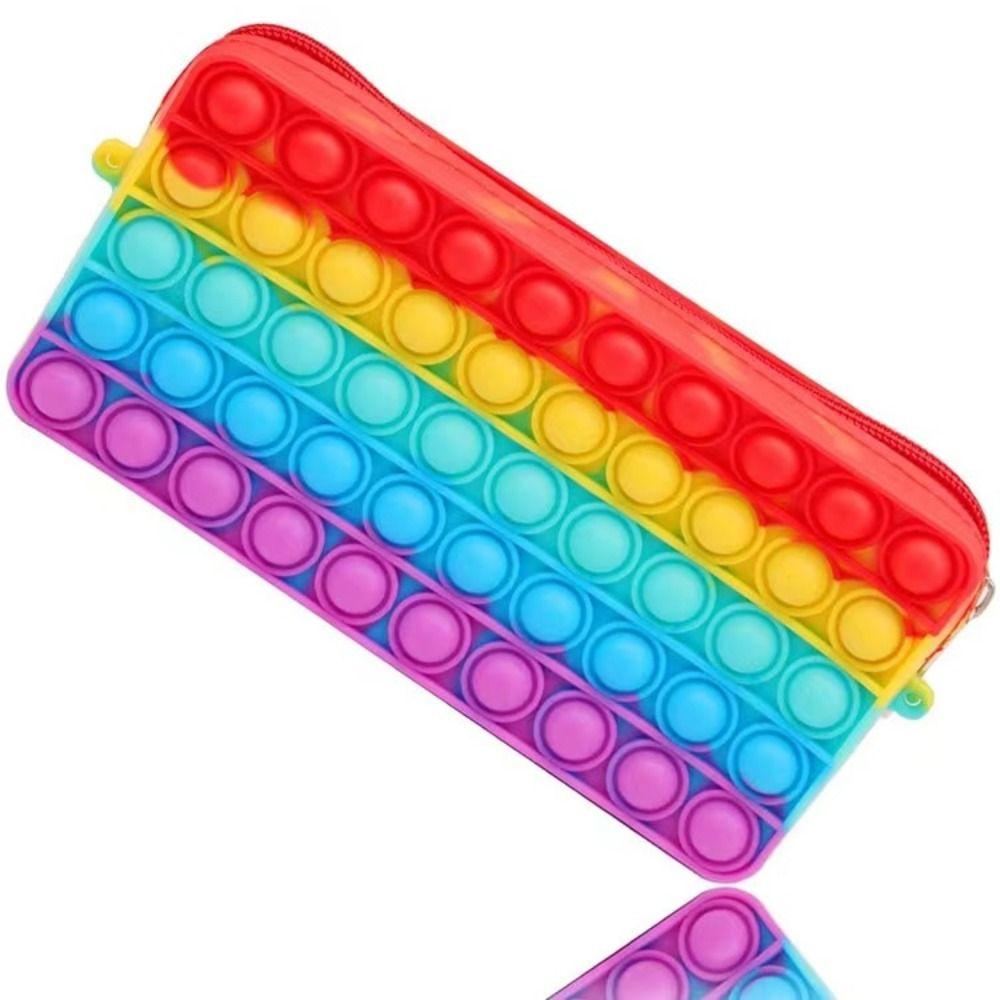 with Zipper Student Pencil Bag Large Capacity Stationery Storage Bag Silicone Pen Case  Students