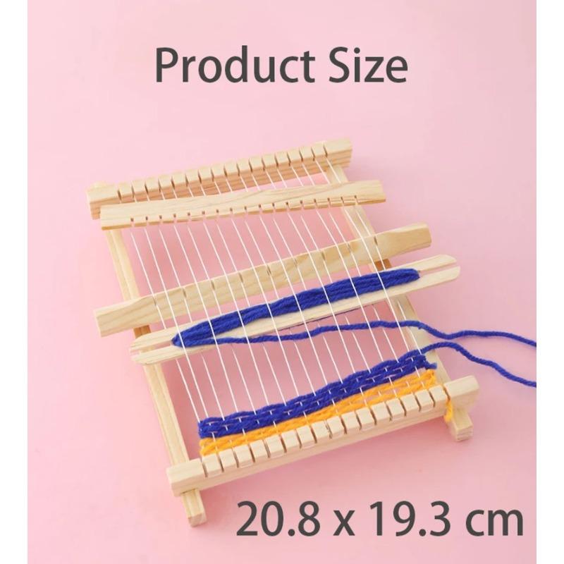Children Wooden Diy Weave Loom Toys Set Pretend Play Hand Knitting Toys for Girls Household Knitting Machine Fine Motor Training