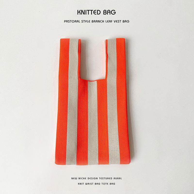 Colorful Knitted Handbags: Women's Fashion Shoulder Bags & Vest Waistcoat Styles