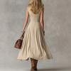 Frühling neue französische Temperament elegante Muse Ventilator schlank schlank schlank Revers ärmelloses langes Kleid Damenbekleidung