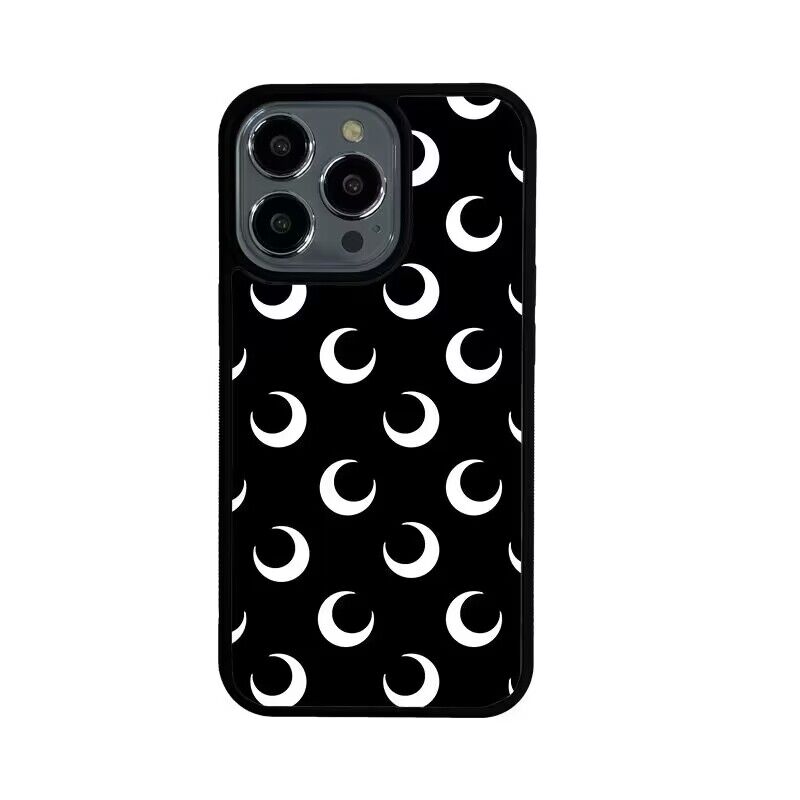 

Новый противоударный чехол-желе из силиконового геля Черный для iPhone 16 15 14 13 12 11Pro Max XS XR X 7 8 Plus Полный экран Лунный узор iPhone 15 Pro