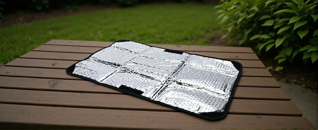 25.2 x 16.1in RV Door Window Sunshade, Water Proof Foldable Reflective Sunshade with Protecting Hook and   Fastener, Compatible with Most RVs Enha
