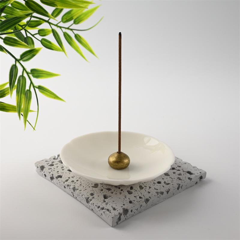 Minimalist Pure White Ceramic Incense Stick Holder - Zen Tea Ceremony Stand & Indoor Ornament