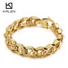 Kalen 13mm Gold/Black Color Skull Combination Bracelet Men's Chunky 316L Stainless Steel Jewelry Gothic Black Accessories Gift