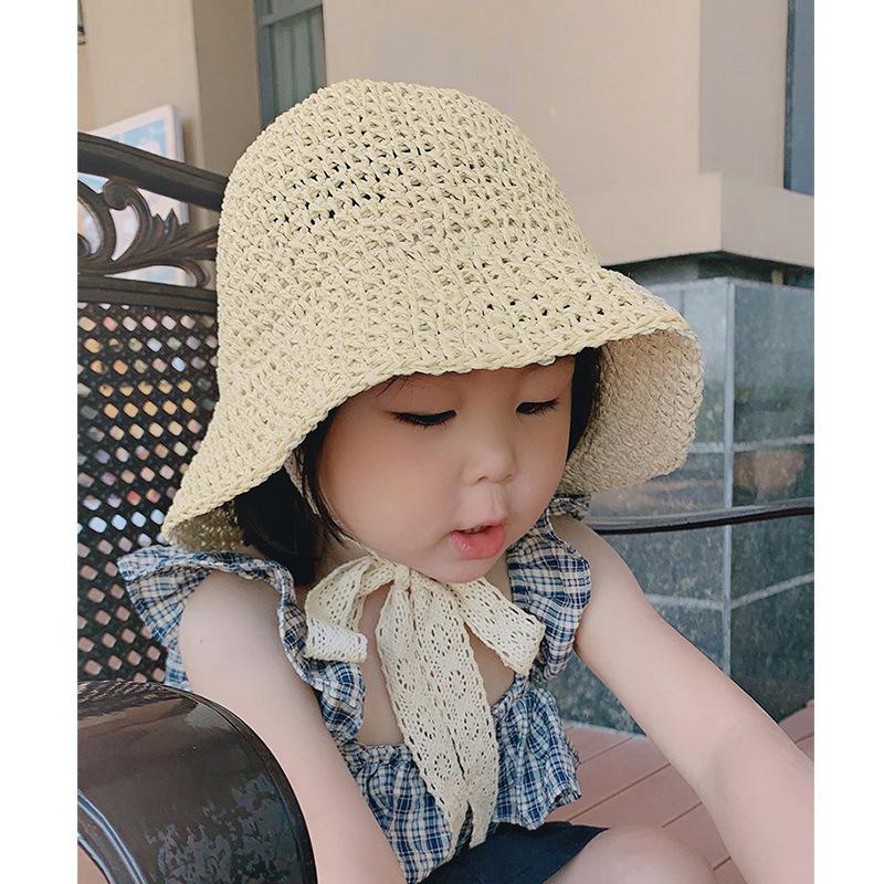 Korean style straw hat for little girls from 1 to 6 years old, sun protection, Korean style