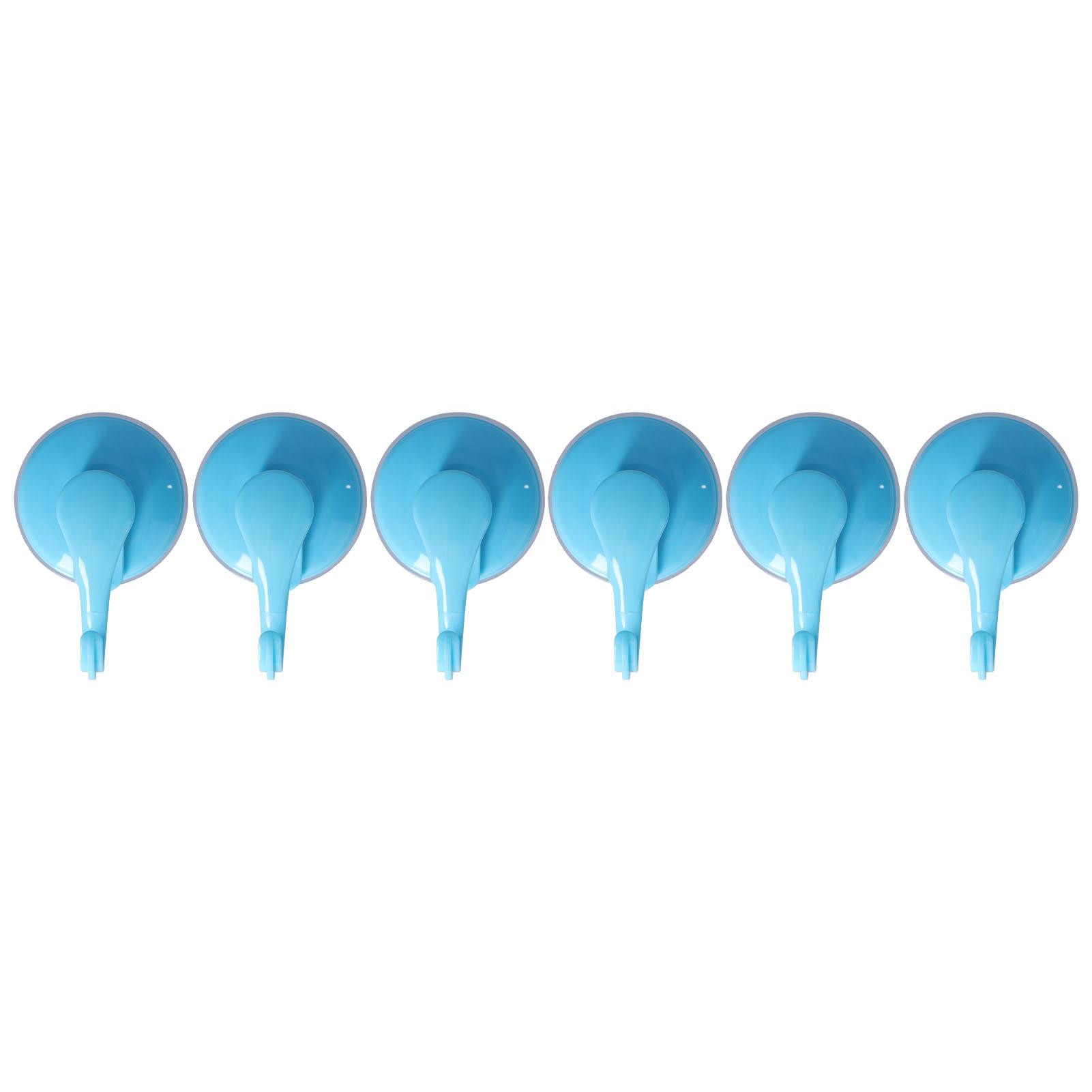 

6PCS Strong Vacuum Wall Hook Towel Hook Plastic Self Adhesive Suction Cup for Kitchen Bathroom синій