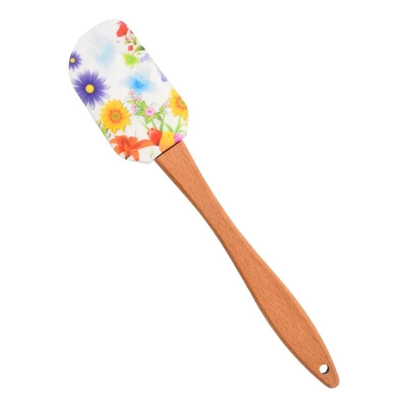 Cute Xmas Cream Cake Scraper Christmas Silicone Salad Mixer Pies Cooking Tool Kitchen Butter Non-stick Pastry Blenders Baking