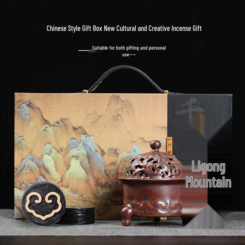 Su s Ceramics Thousand-Mile Rivers and Mountains Incense Burner Set