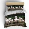 Flamingo cartoon cute bear kawaii Christmas gift king size double bed bedding set microfiber or polyester duvet cover set