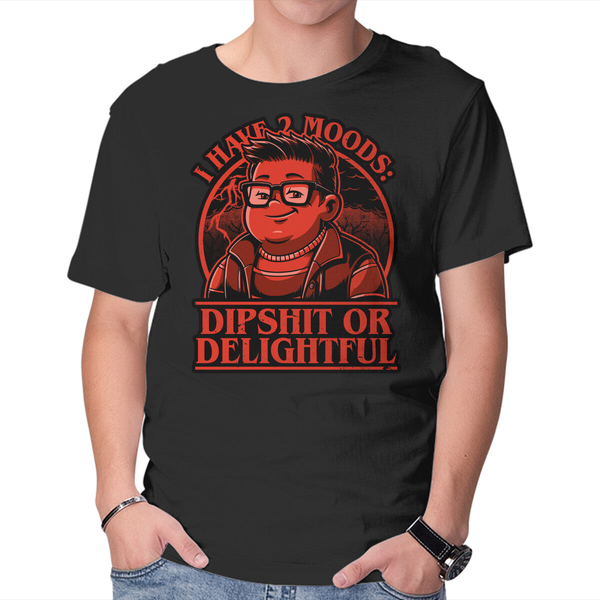Unisex Crew Neck T-Shirt Stranger Kid Delightful Graphic Short Sleeve Casual Tee XXL
