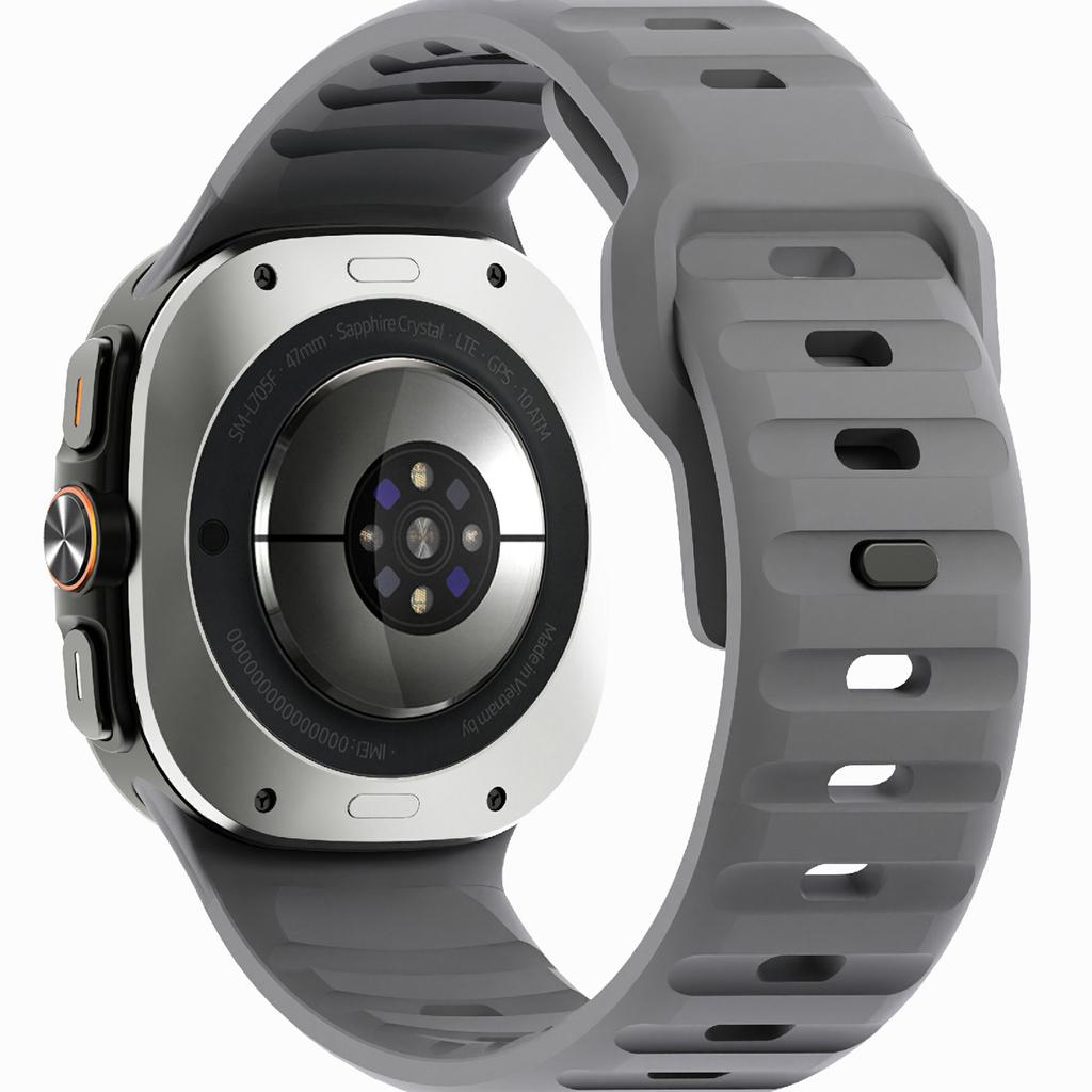 Para Samsung Galaxy Watch Ultra 47mm Pulseira de Relógio de Silicone Respirável Esportiva