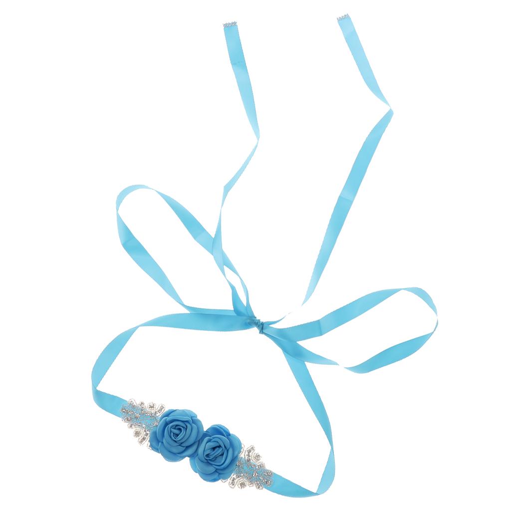 Buy Elegant Bridal Flower Rhinestone Sash Belt Wedding Dress Belts