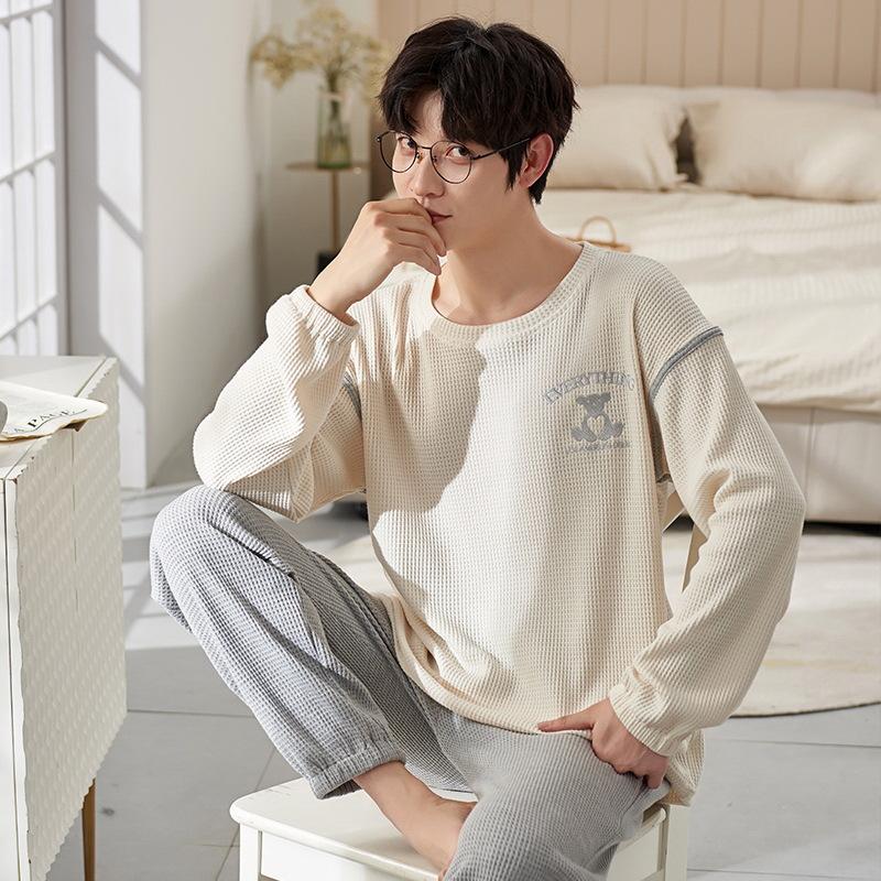 Men Pajamas Set Long Sleeve Pijama for Male L-3XL Size Homewear  Cotton Loungewear Nightie Sleepwear Man Pyjama
