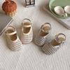 Summer Girl's Sandals Braided Hollow-out Sliver Beige Kids Sliders Versatile Minimalist Shallow Trendy  Childern Shoes 22-33