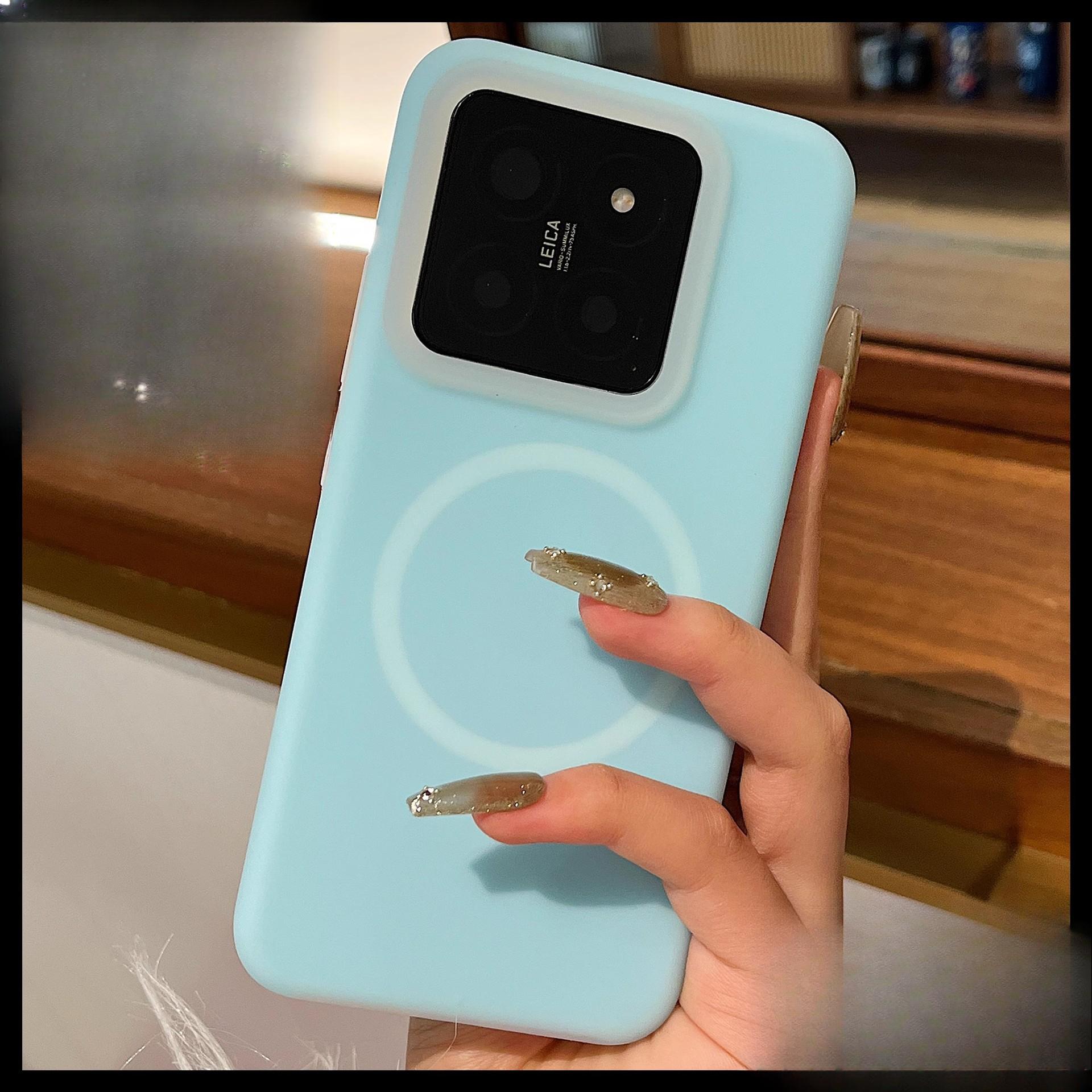 

Suitable for Xiaomi 15Ultra Jelly Magnetic Phone Case, Liquid Silicone Redmi K80pro Anti-drop M14 Protective Case Xiaomi 15 синій