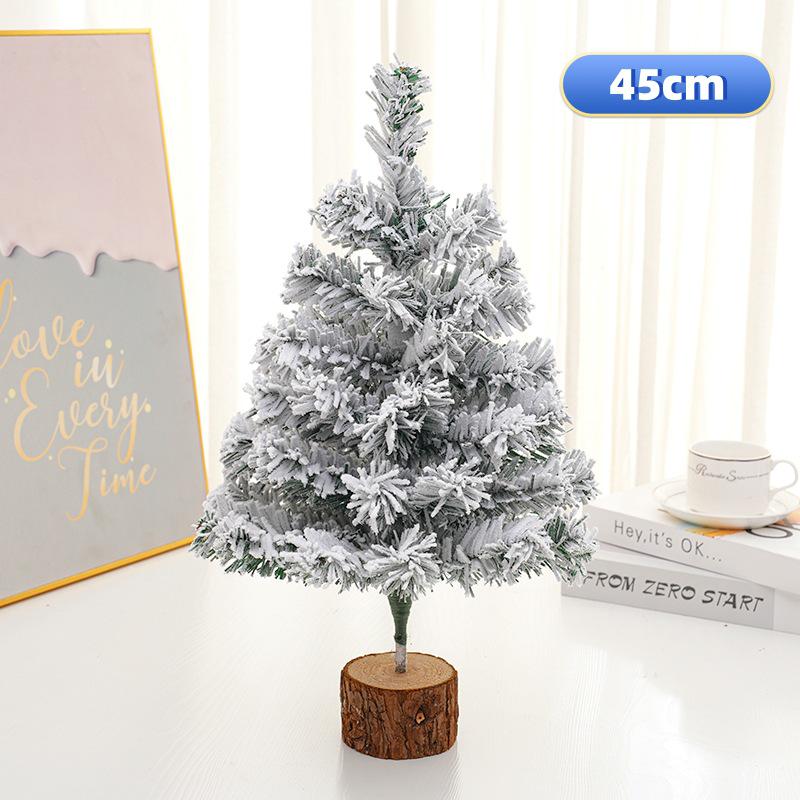 Exclusive Flocked White Christmas Tree, 45CM-4M, Encrypted Snow-Covered Decoration with Ornaments